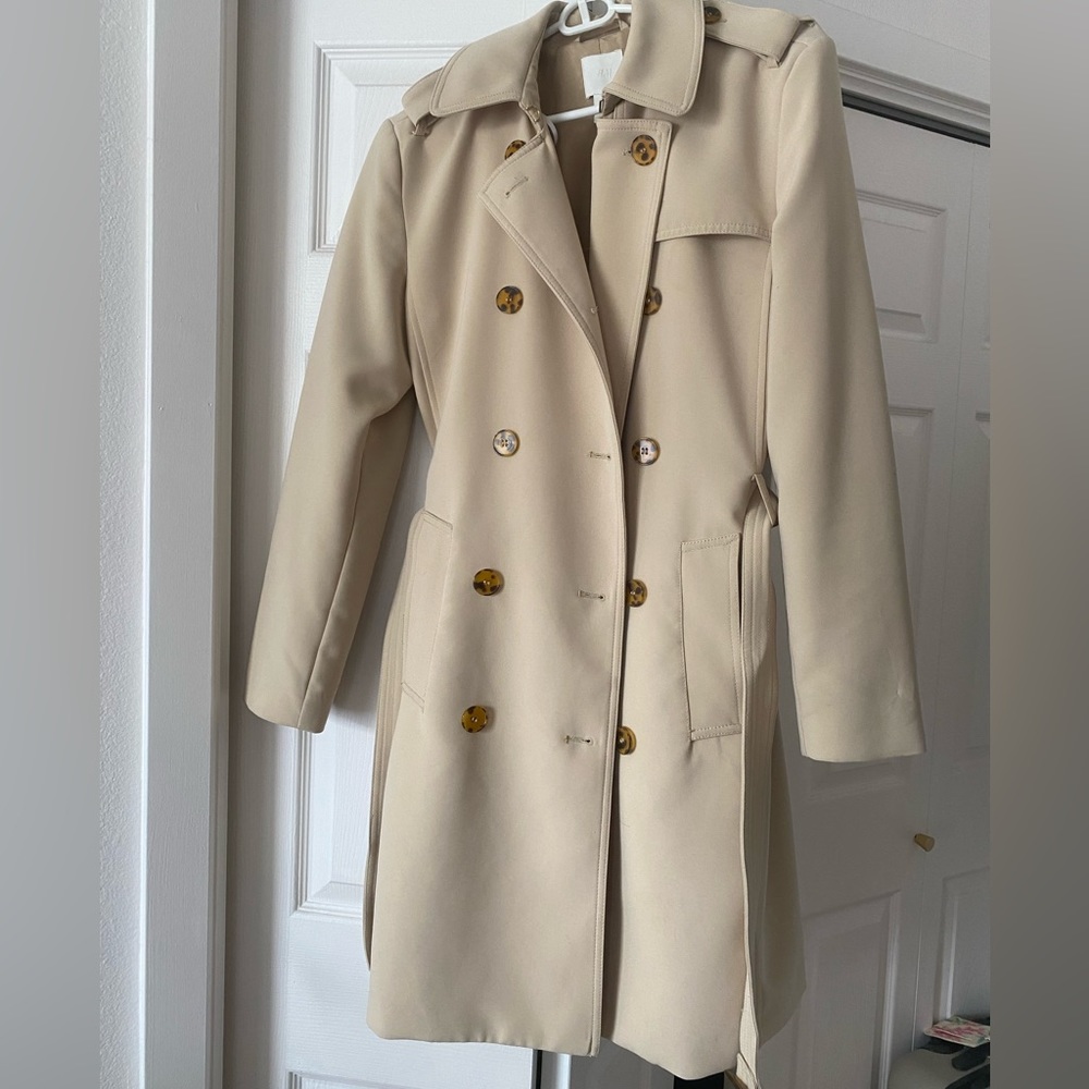 H&M Camel Trench Coat with Belt